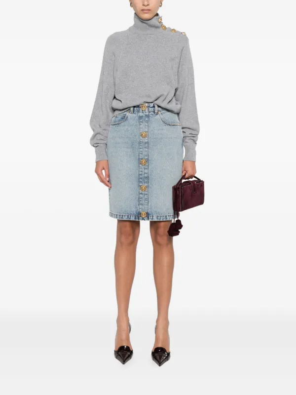 Balmain ハイカラー セーター | グレー | FARFETCH JP