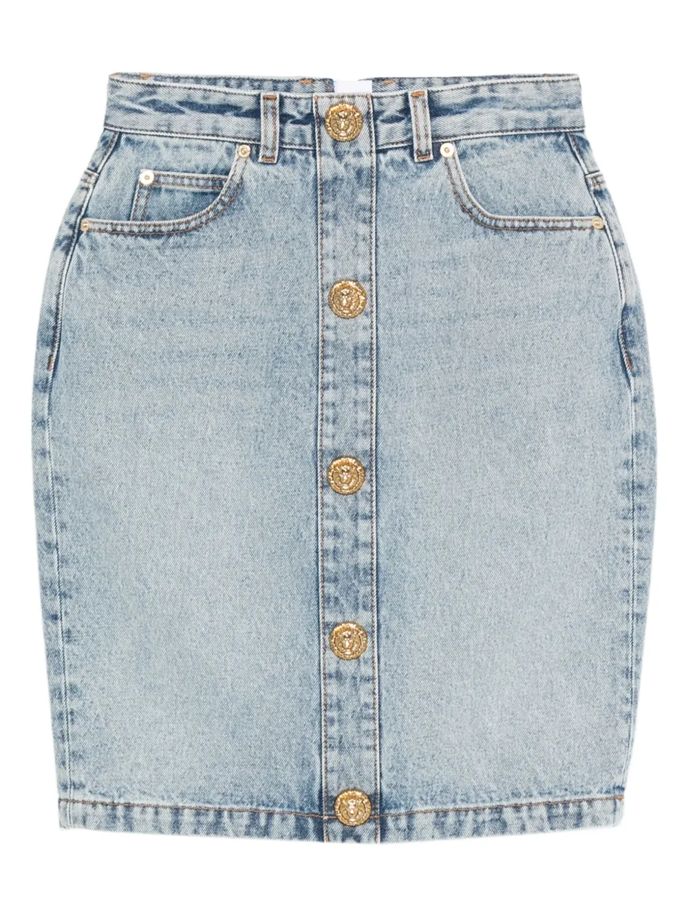 Balmain button-detail denim skirt | Blue | Image 1