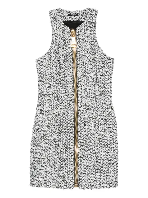 Balmain zip-front tweed mini dress