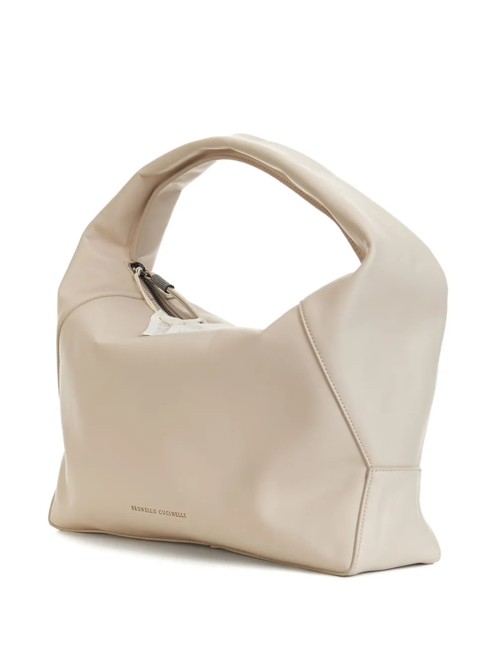 Brunello Cucinelli zip-top leather shoulder bag - Wit