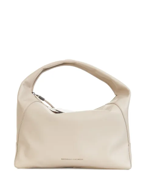 Brunello Cucinelli zip-top leather shoulder bag