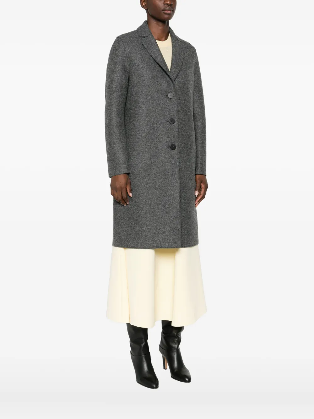 Harris Wharf London Buttoned Single-breasted Coat In Gray
