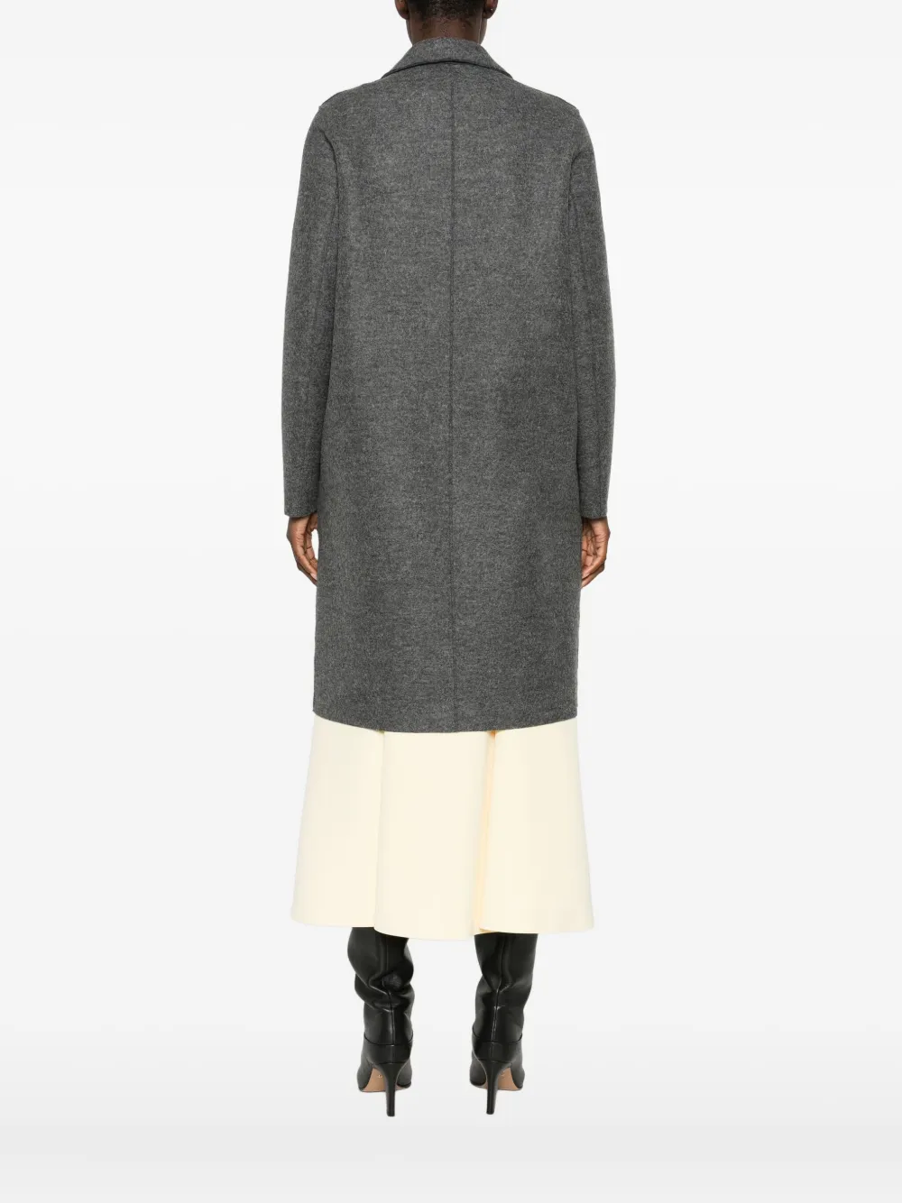 Harris Wharf London Buttoned Single-breasted Coat In Gray
