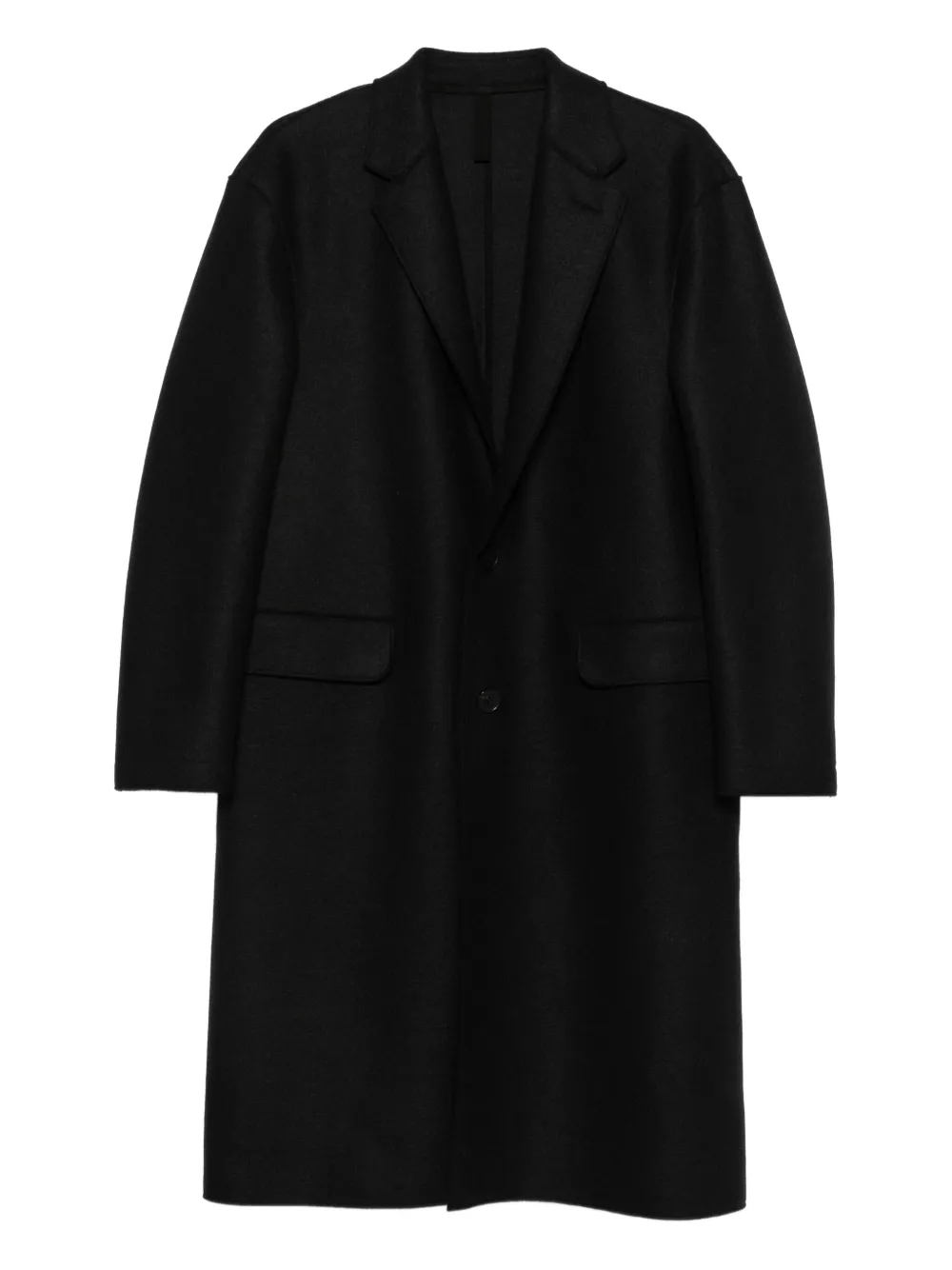 Harris Wharf London abrigo con botones y bolsillo con solapa | negro | Image 1