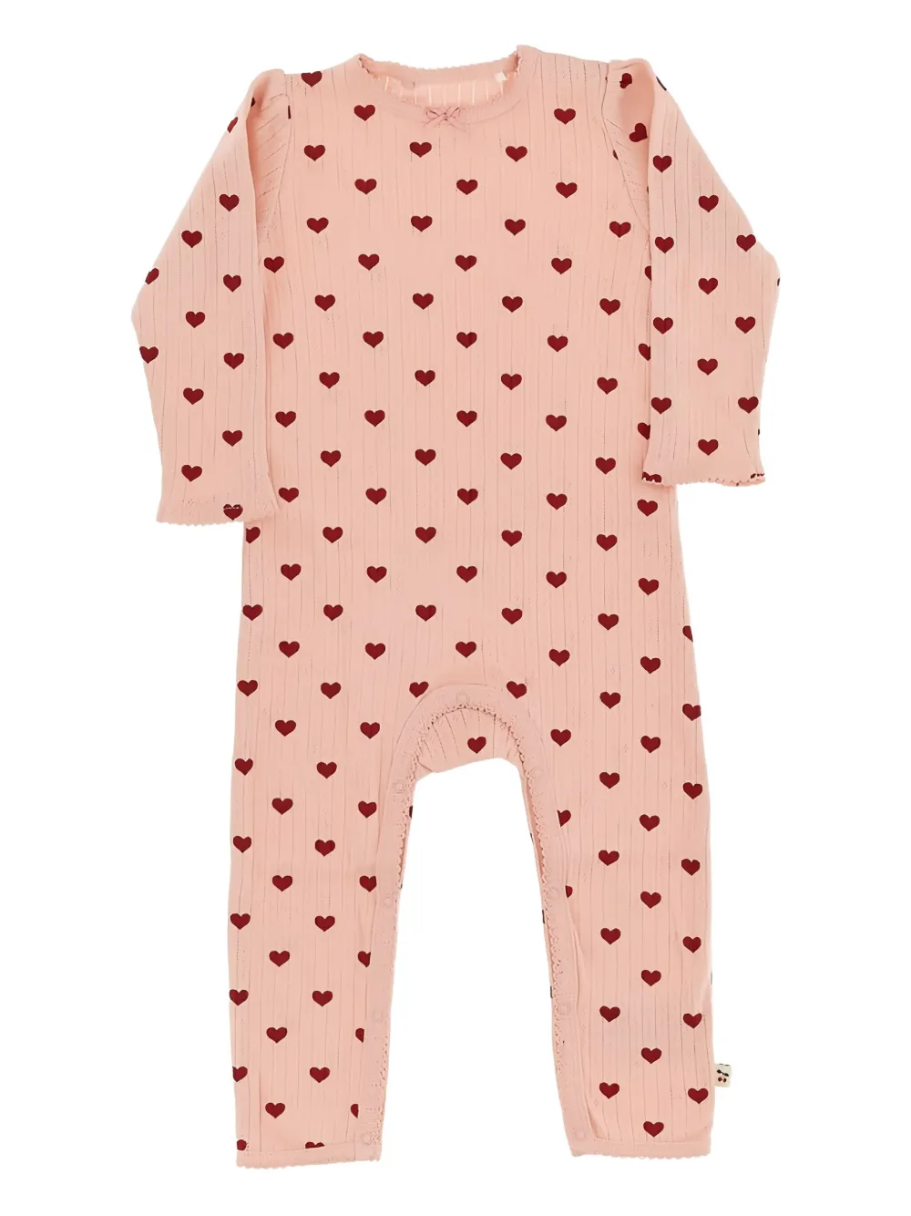 Konges Sløjd Geribbelde pyjama met hartprint Roze