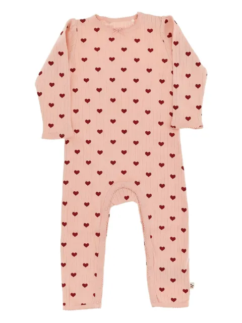 Konges Sløjd Pijama canelado com estampa de coração