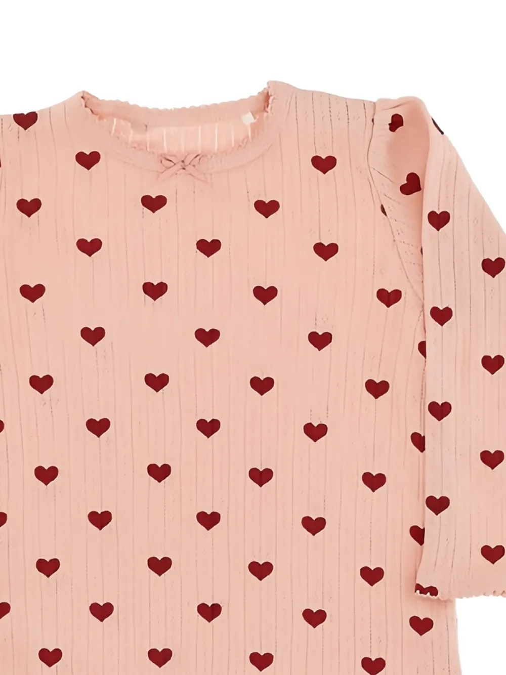 Konges Sløjd Geribbelde pyjama met hartprint Roze
