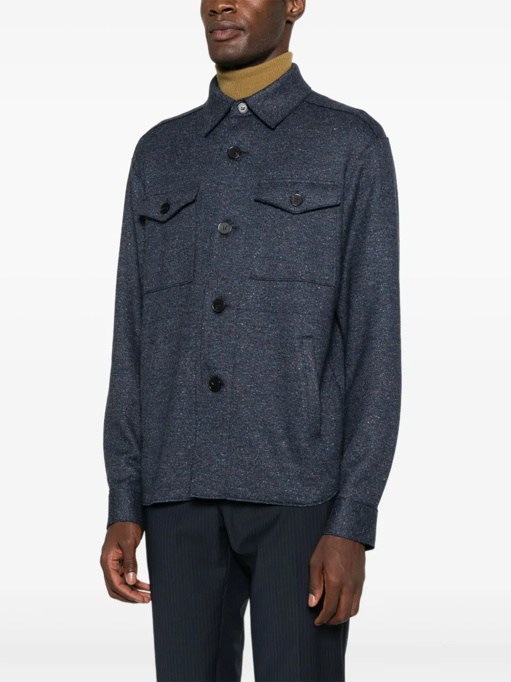 Harris Wharf London Shirtjack met knopen Blauw