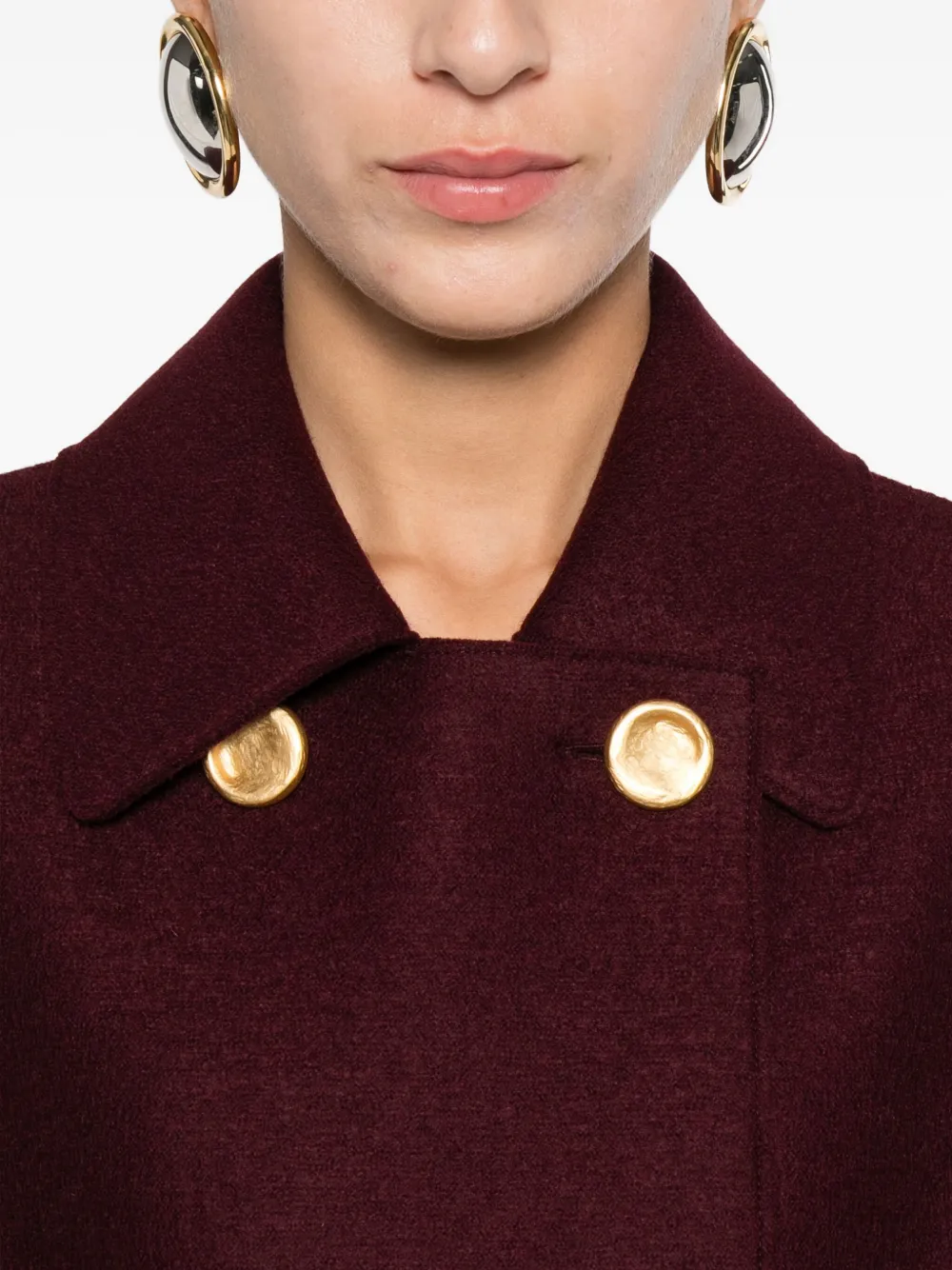 Harris Wharf London Double-breasted Coat In Red