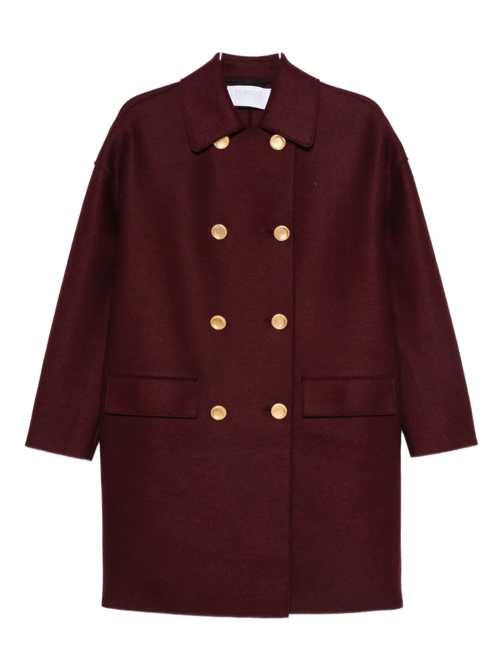 Harris Wharf London Double-breasted Coat In Red