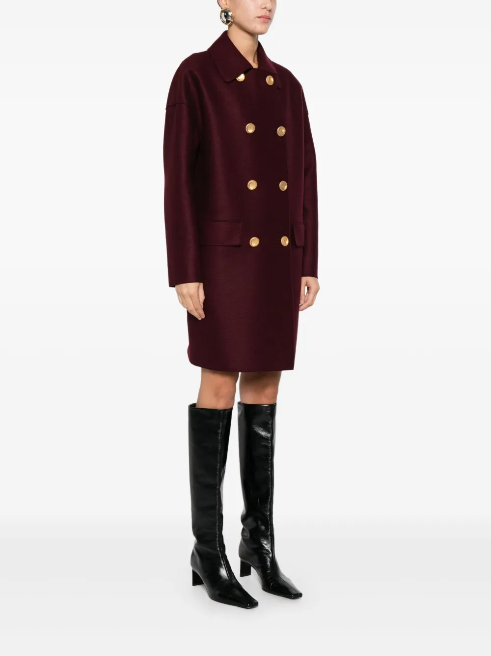 Harris Wharf London Jas met dubbele rij knopen Rood