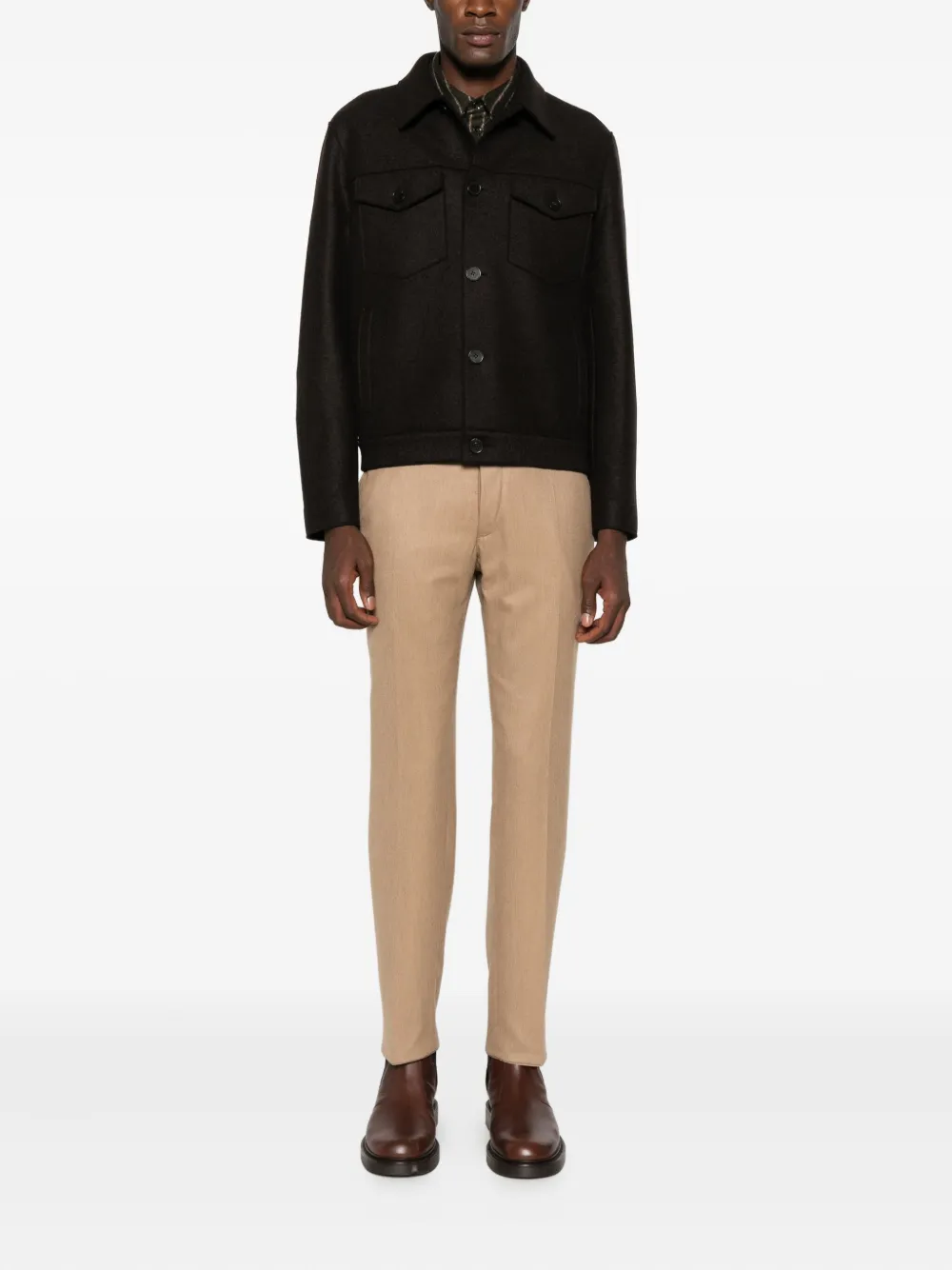 Harris Wharf London buttoned chest-pocket jacket | Shirt Jackets | Image 2
