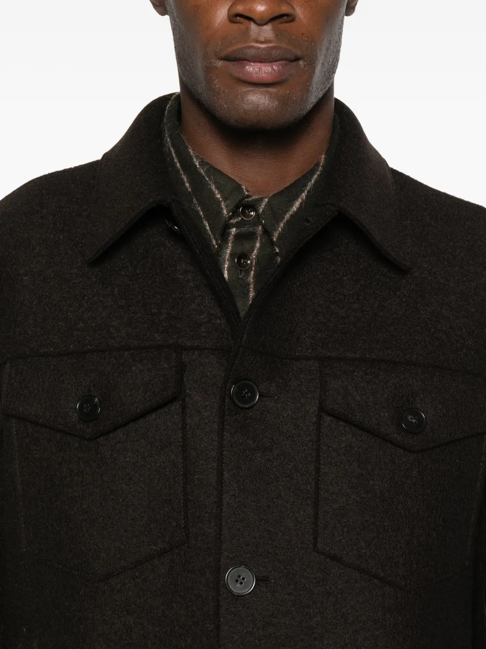 Harris Wharf London Jack met borstzak en knopen Bruin