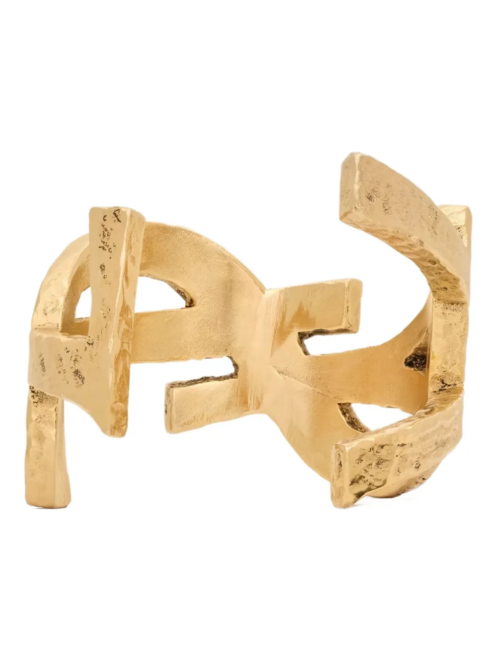  Saint Laurent Cassandre Open Cuff Bracelet - Gold 