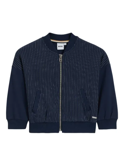 BOSS Kidswear Jaqueta bomber risca de giz