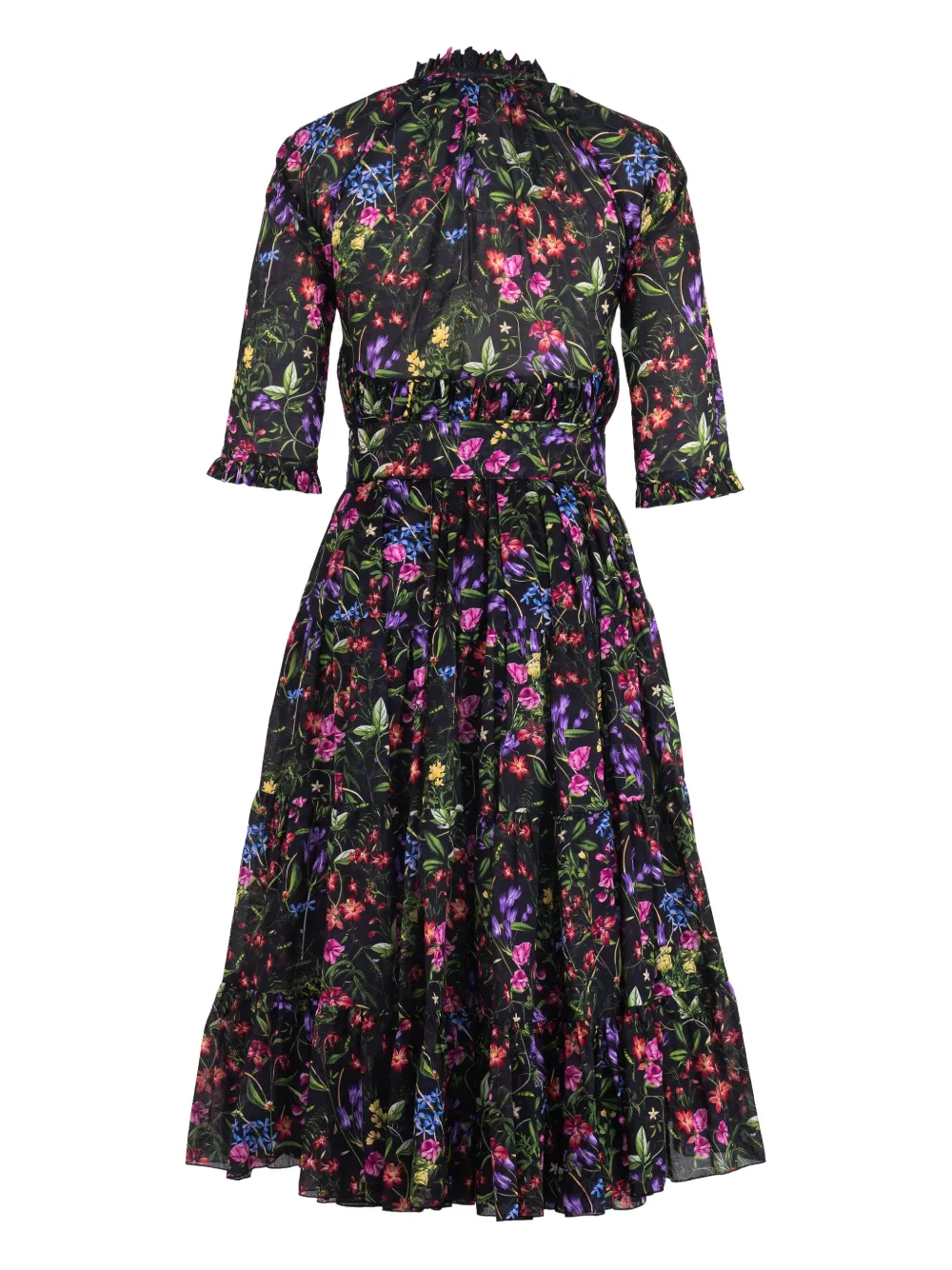 Samantha Sung Eden logo-print midi dress - Zwart