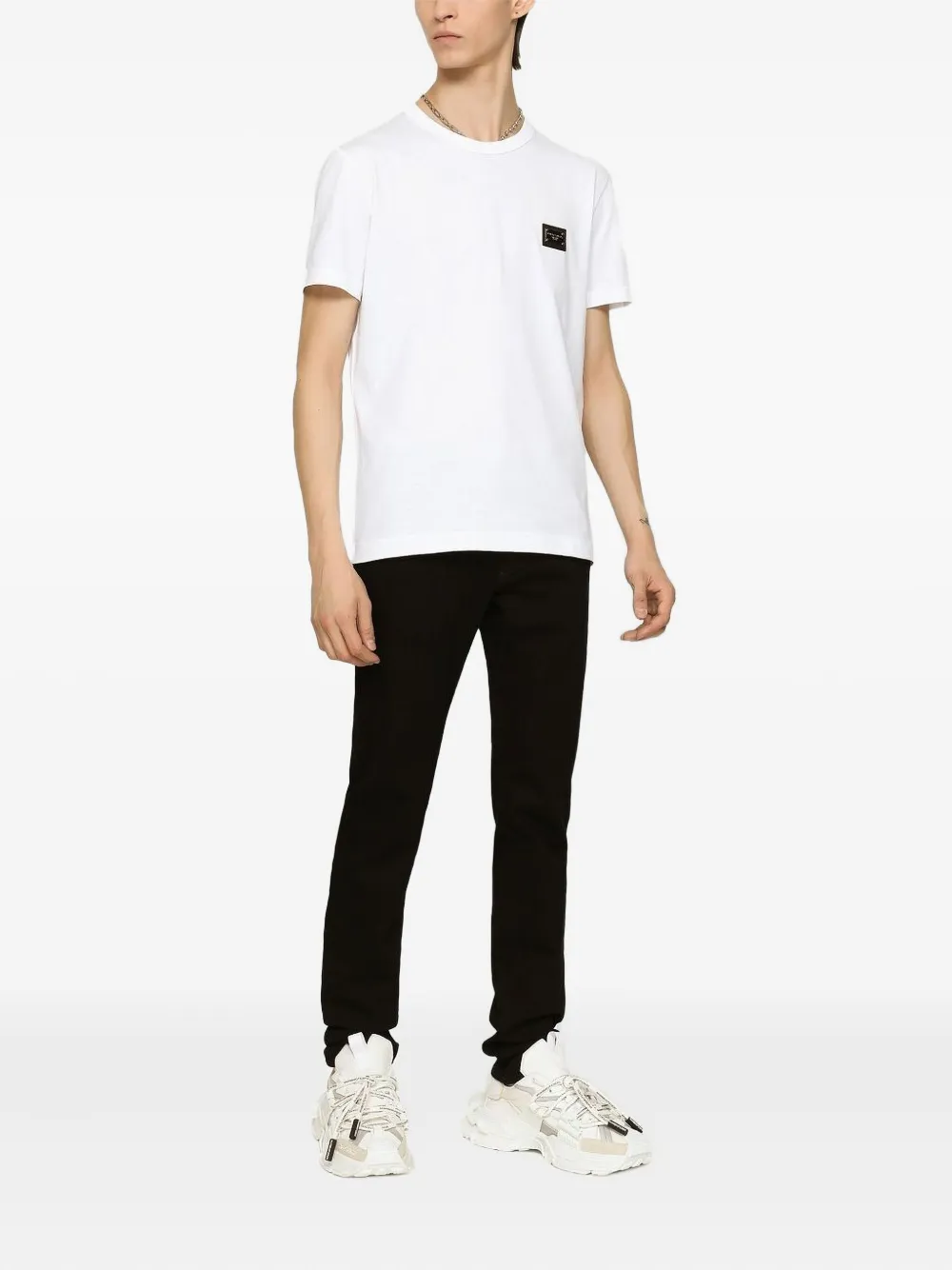 Dolce & Gabbana T-shirt met logoplakkaat Wit