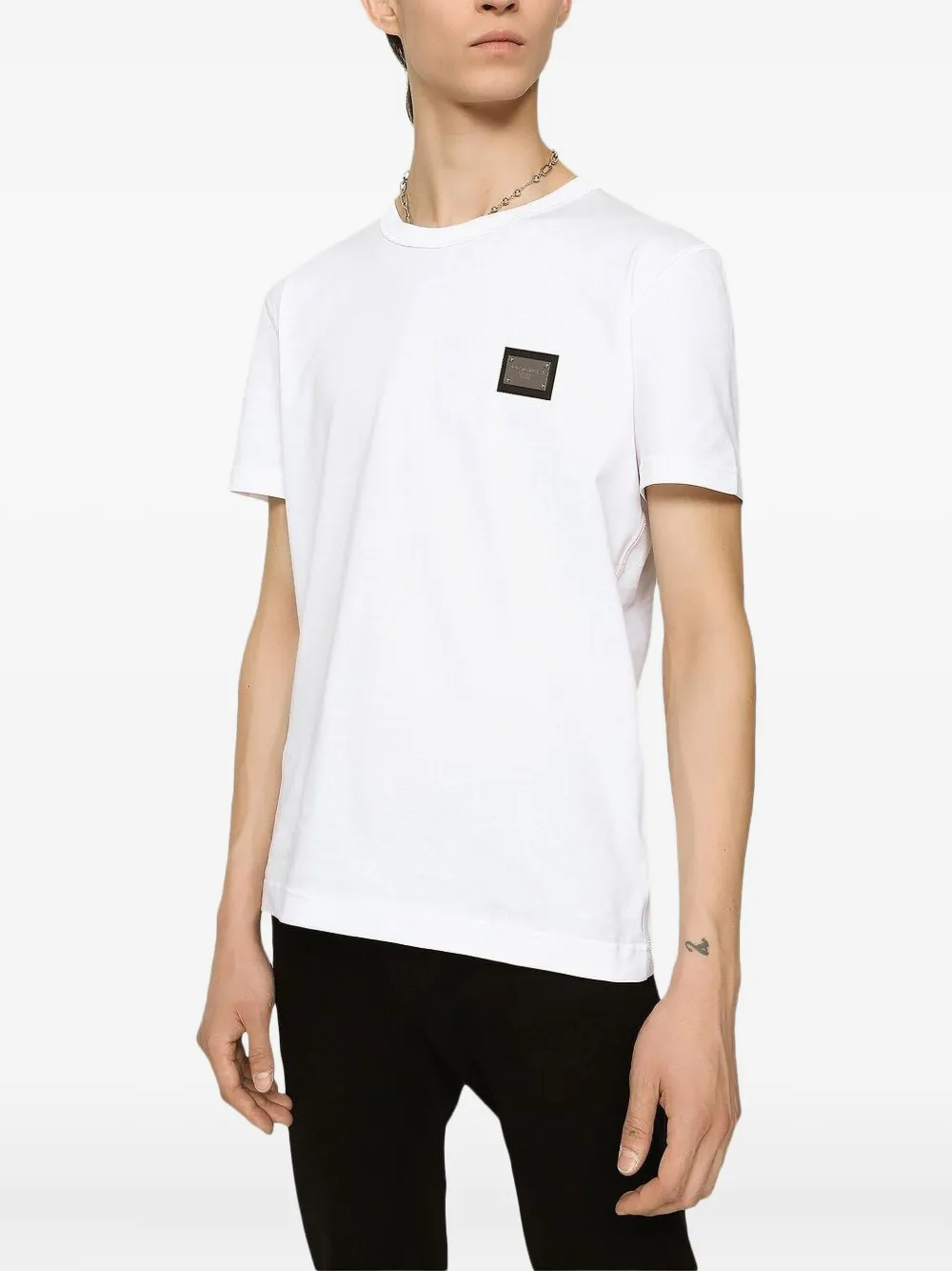 Dolce & Gabbana T-shirt met logoplakkaat Wit