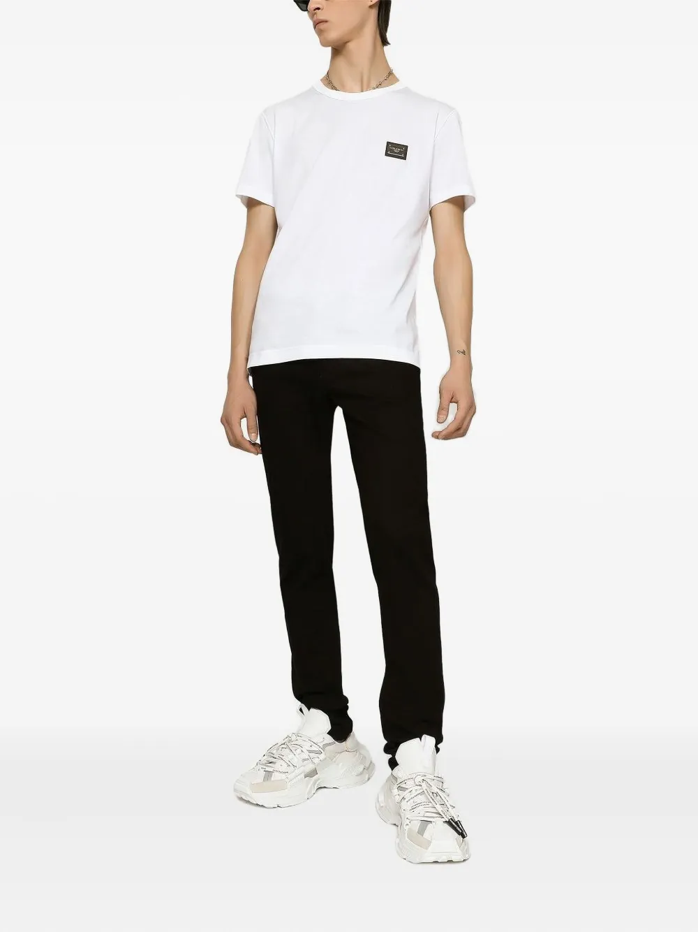 Dolce & Gabbana T-shirt met logoplakkaat Wit