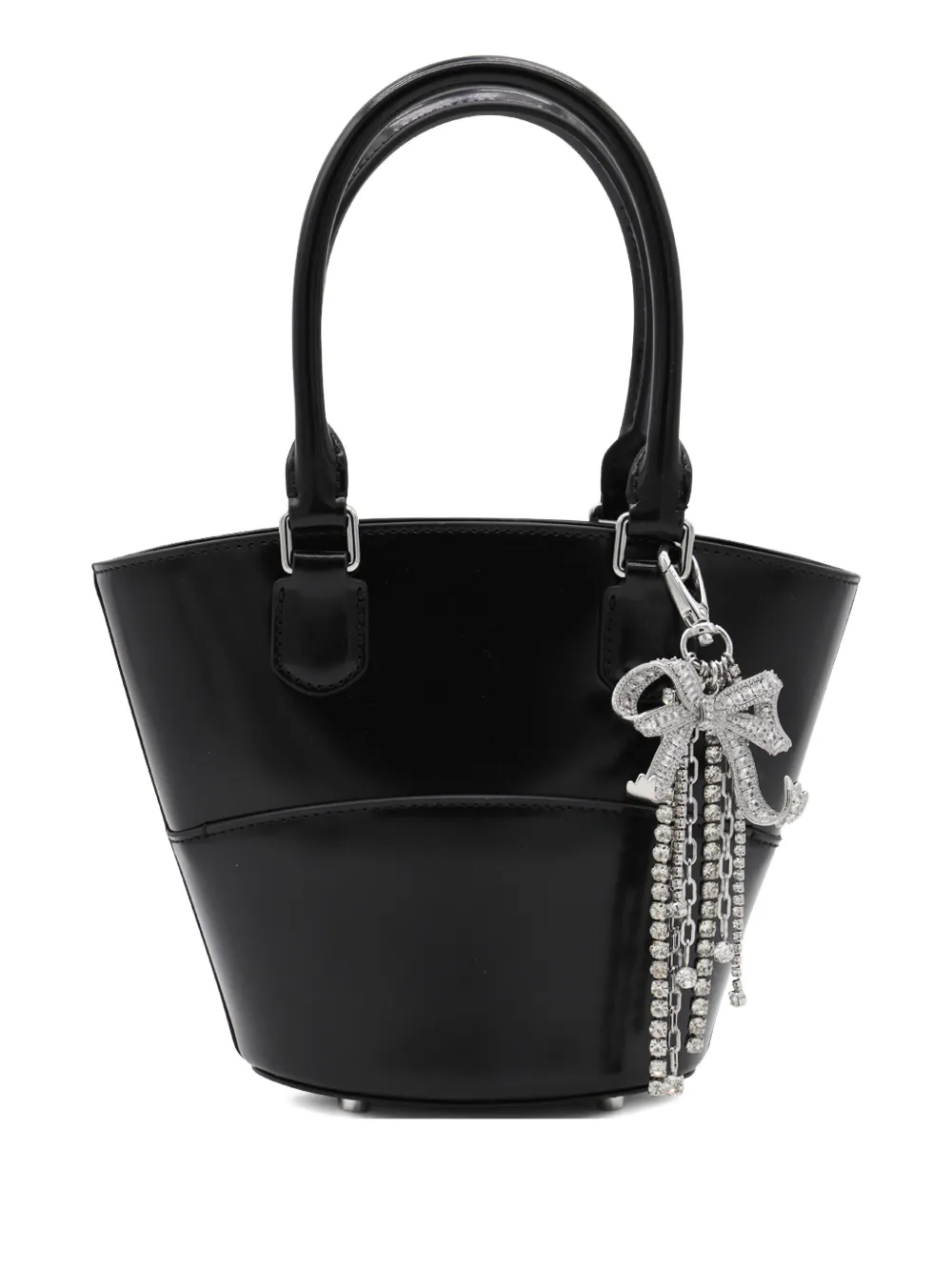 Self-Portrait patent bucket bag Zwart