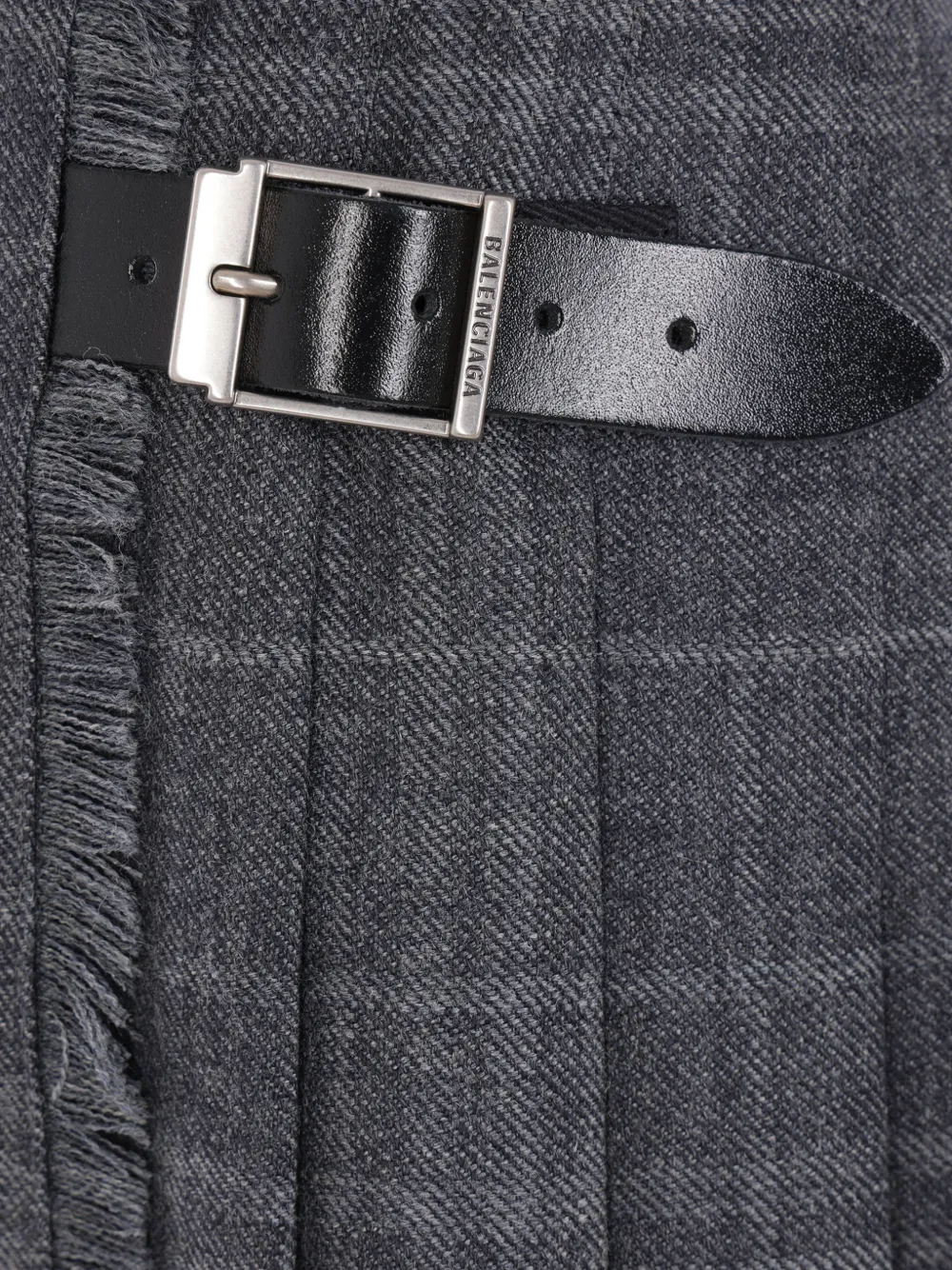 Balenciaga Tartan-patterned Skirt In Gray