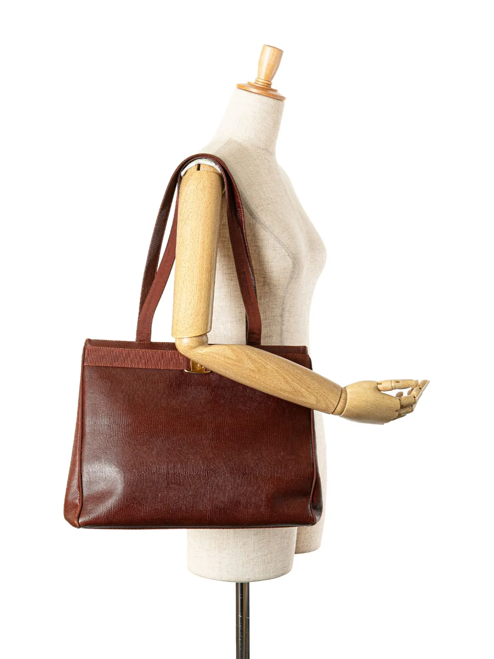 Ferragamo Pre-Owned 2000-2015 Lizard Embossed Leather Vara tote bag | Pre-Owned | Image 2