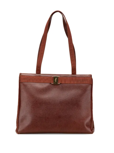 Ferragamo Pre-Owned tote Vara de piel con piel de lagarto en relieve 2000-2015