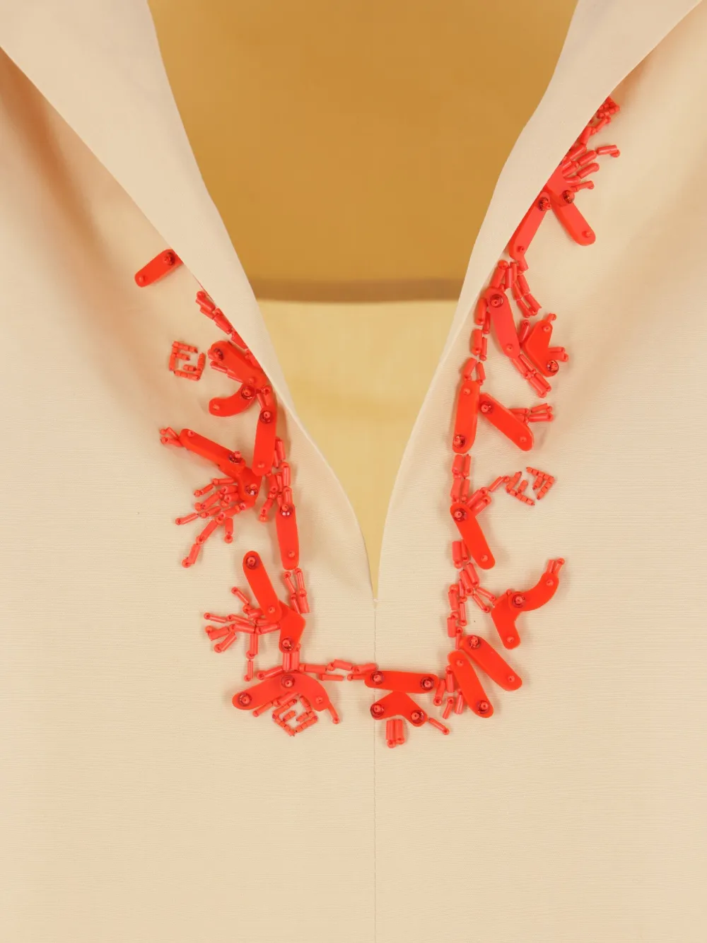 FENDI bead-embroidered cotton dress Geel