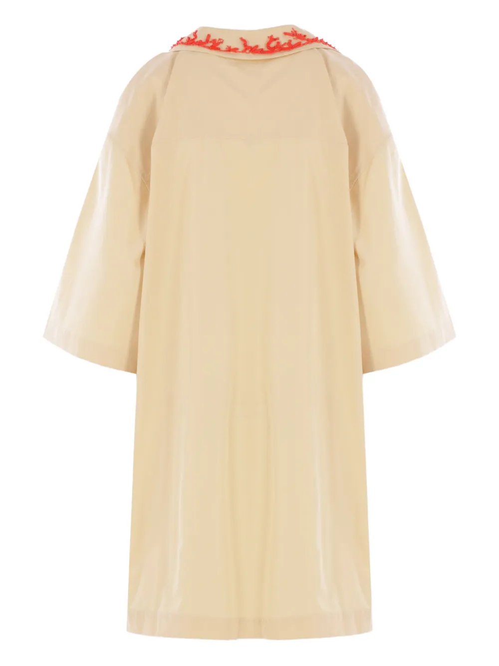 FENDI bead-embroidered cotton dress Geel