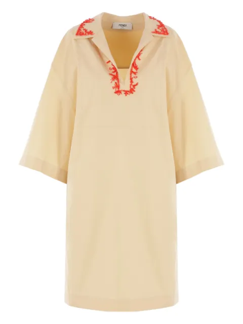 FENDI bead-embroidered cotton dress