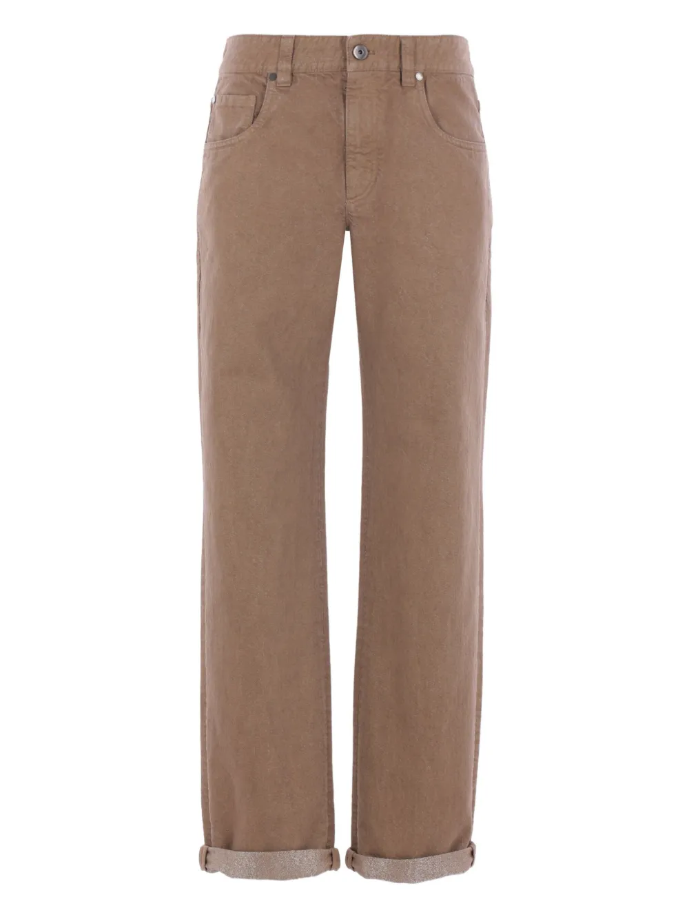 Brunello Cucinelli logo-patch jeans Bruin