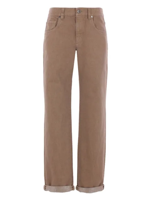 Brunello Cucinelli logo-patch jeans