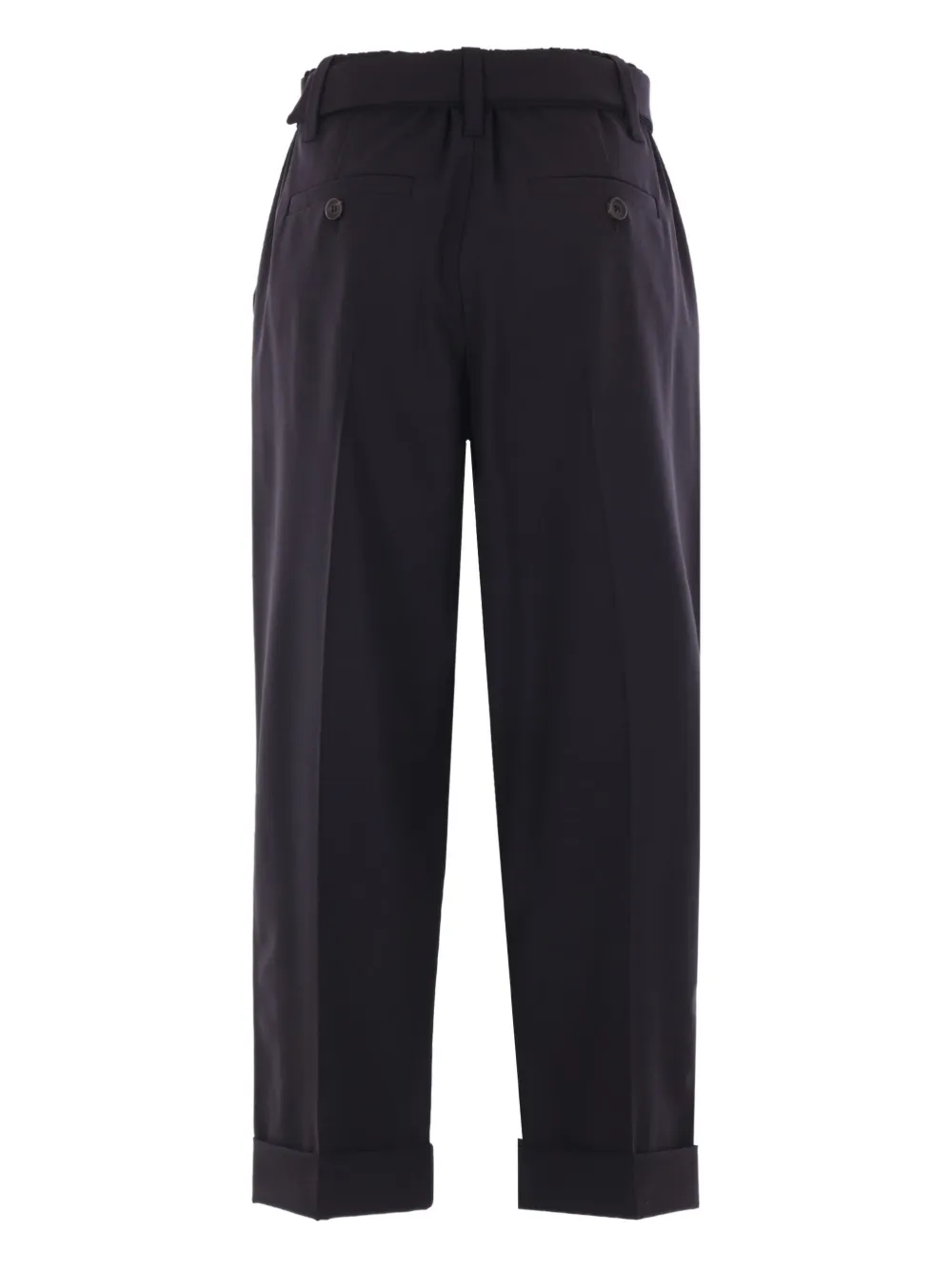 Brunello Cucinelli pleated belted trousers Zwart