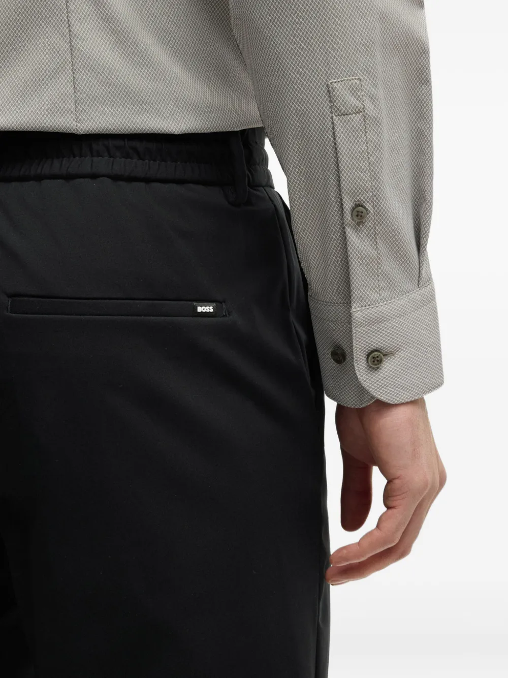 BOSS Broek met trekkoord Zwart