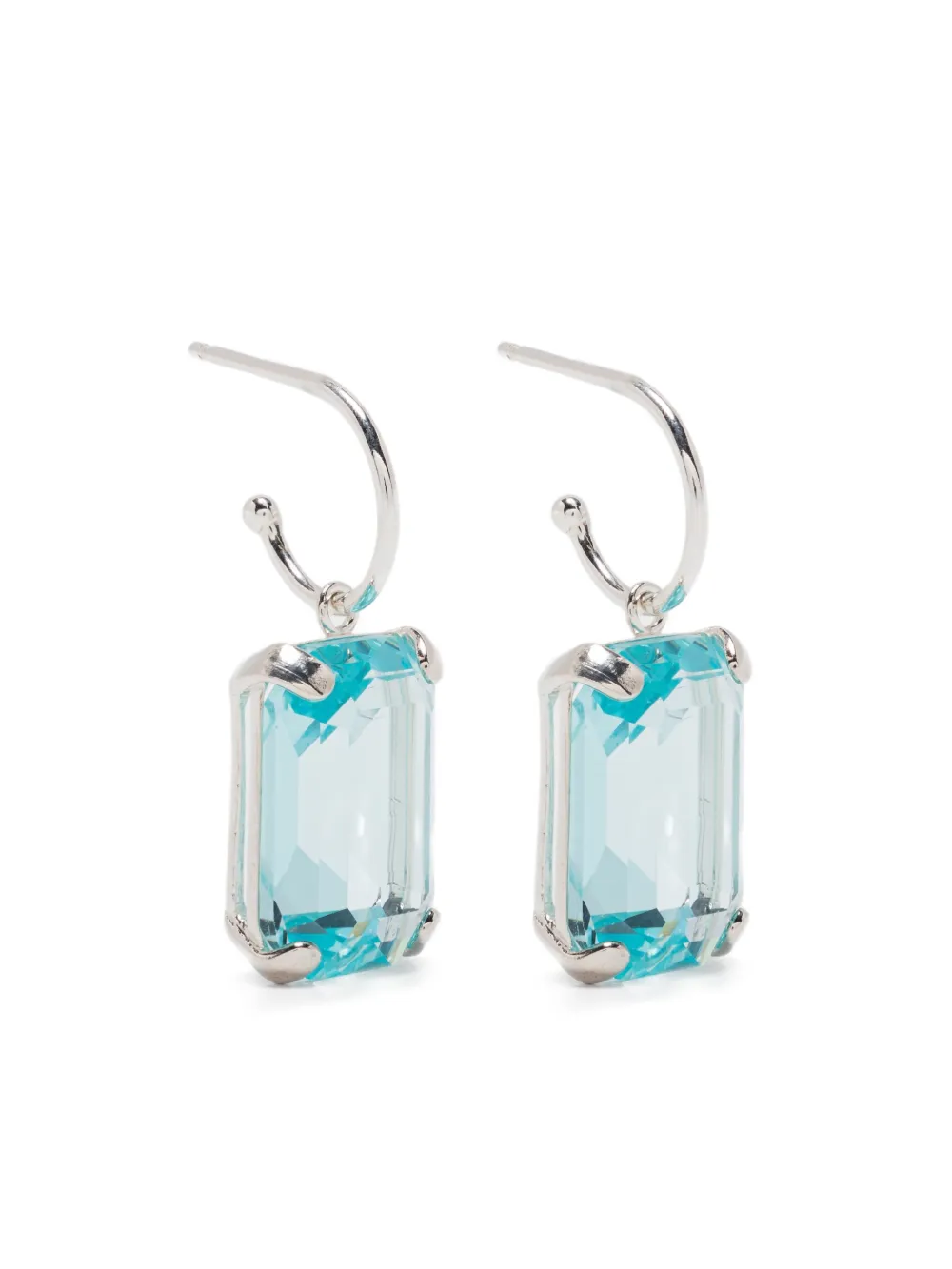 aquamarine crystal hoop earrings