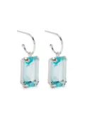 Wouters & Hendrix aquamarine crystal hoop earrings - Silver