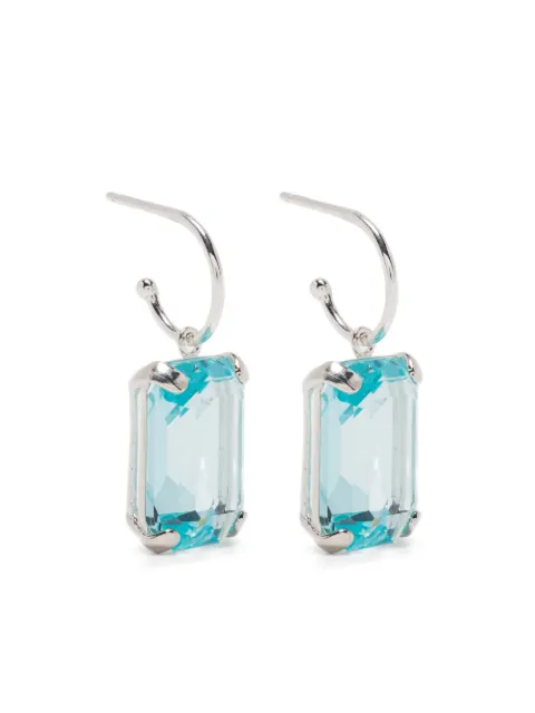 Wouters & Hendrix aquamarine crystal hoop earrings