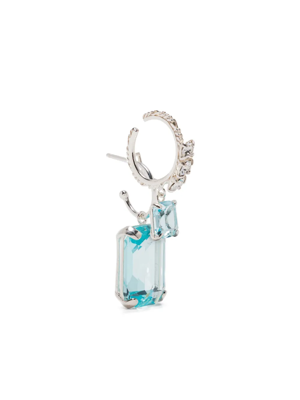 aquamarine crystal hoop earrings