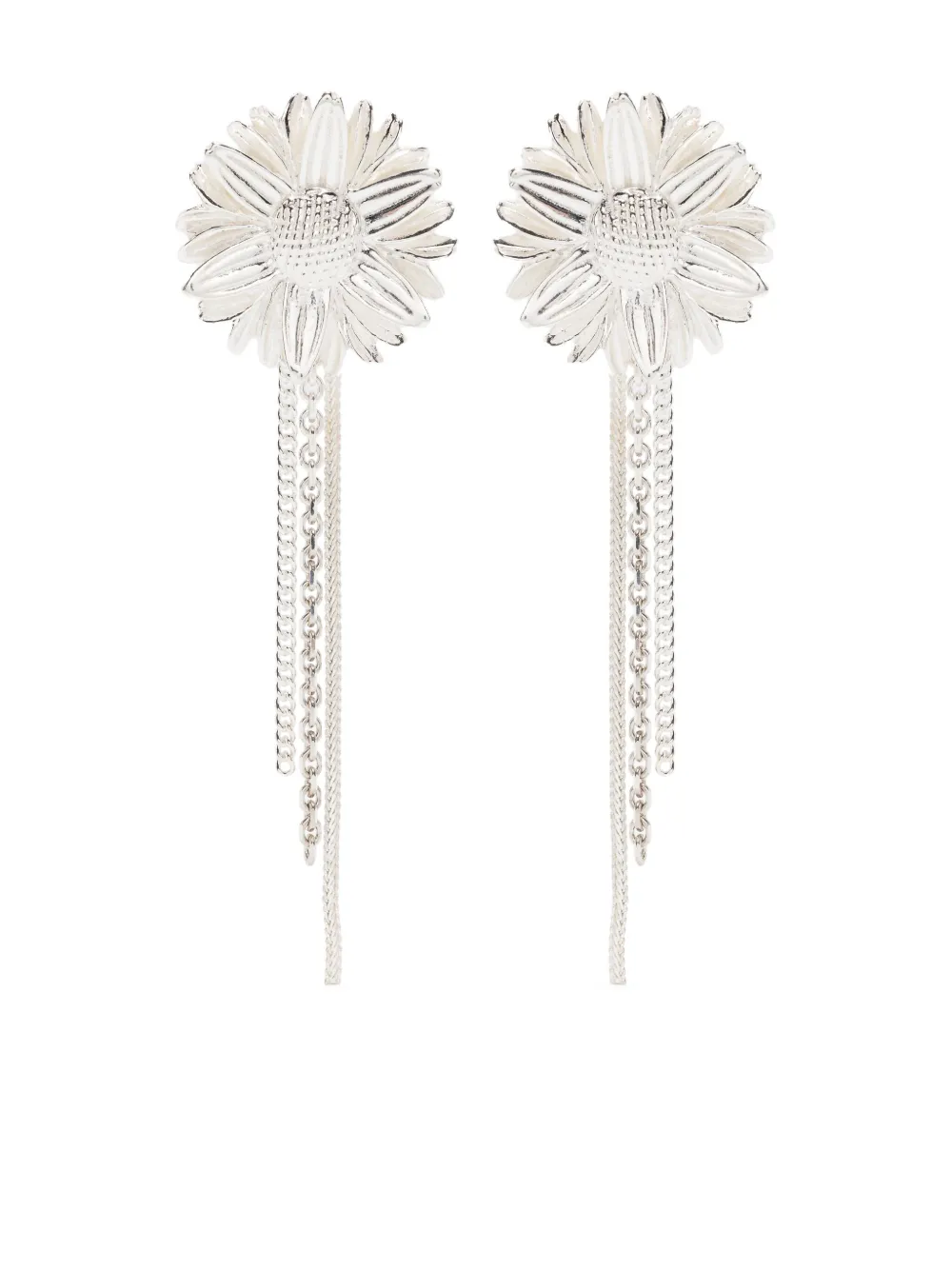 daisy-motif drop earrings