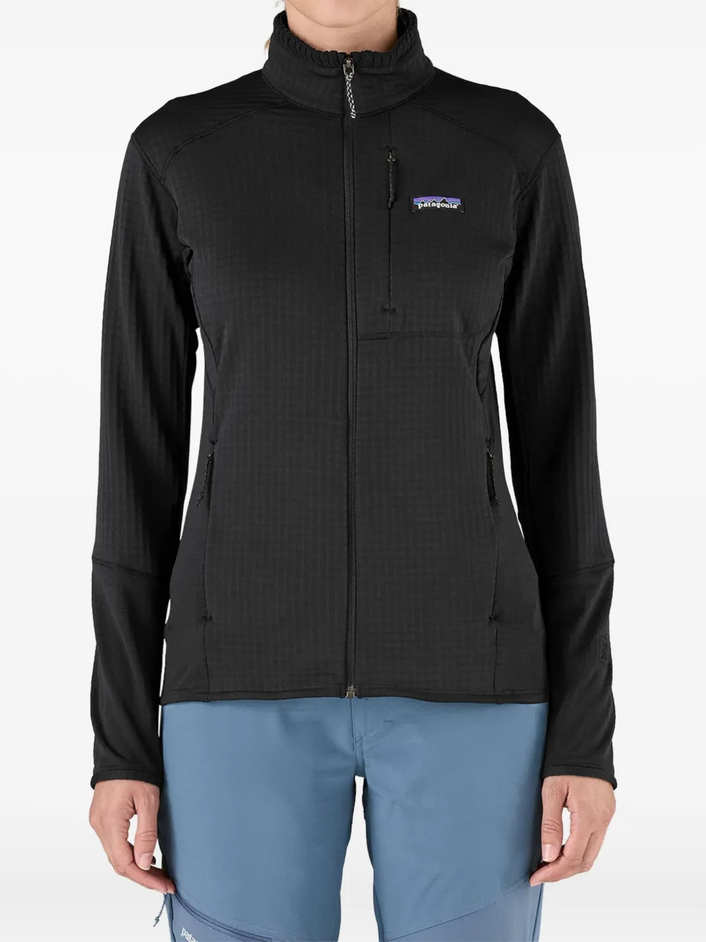 Patagonia textured zip-up jacket Zwart