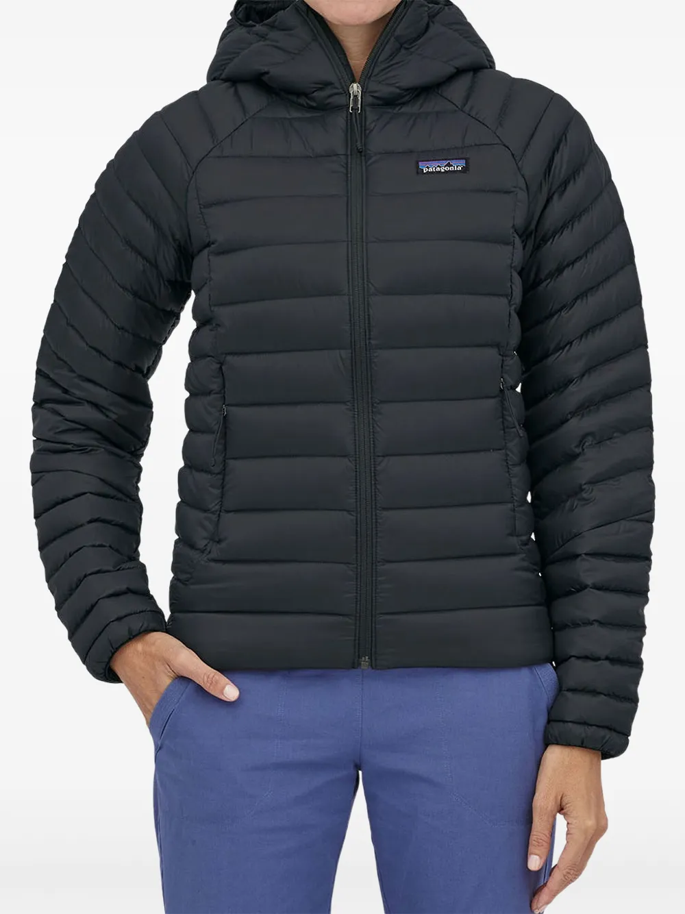 Patagonia hooded puffer jacket Zwart