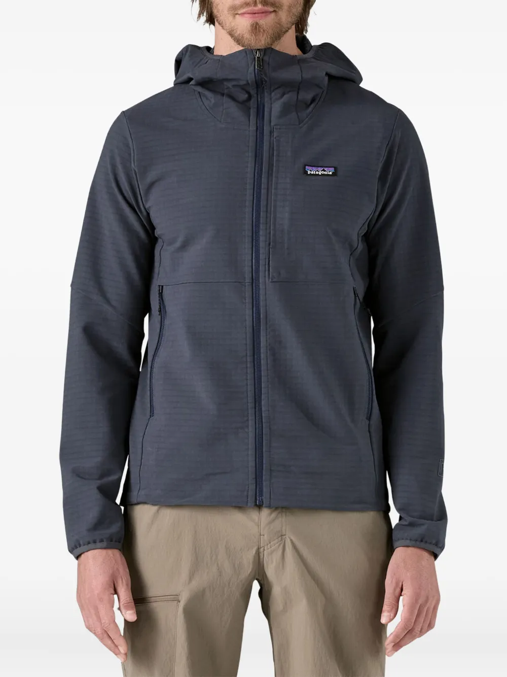 Patagonia logo-patch hooded jacket Blauw