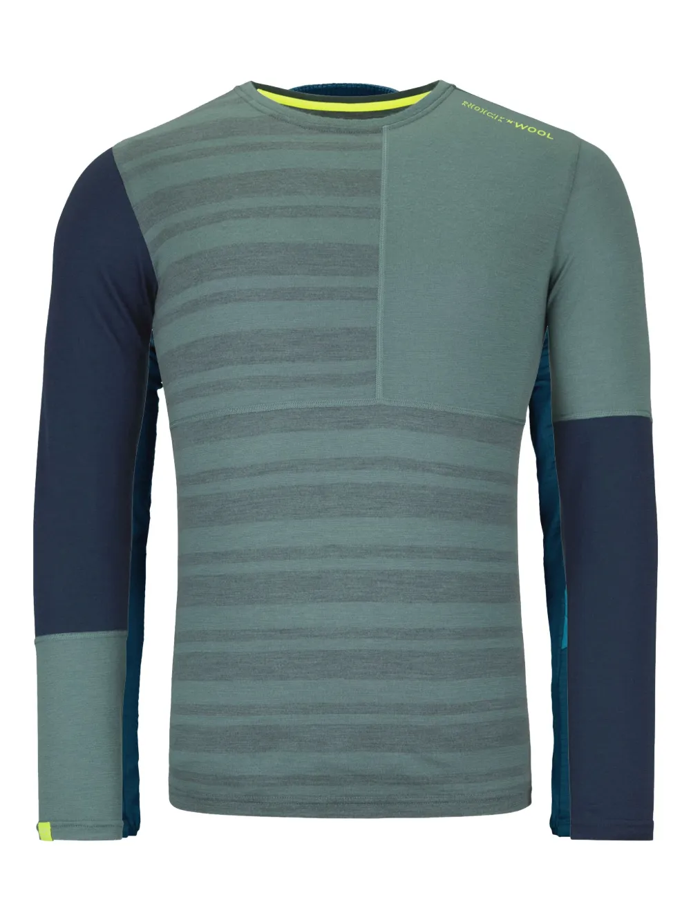 ORTOVOX Rock'n'wool striped base layer Grijs