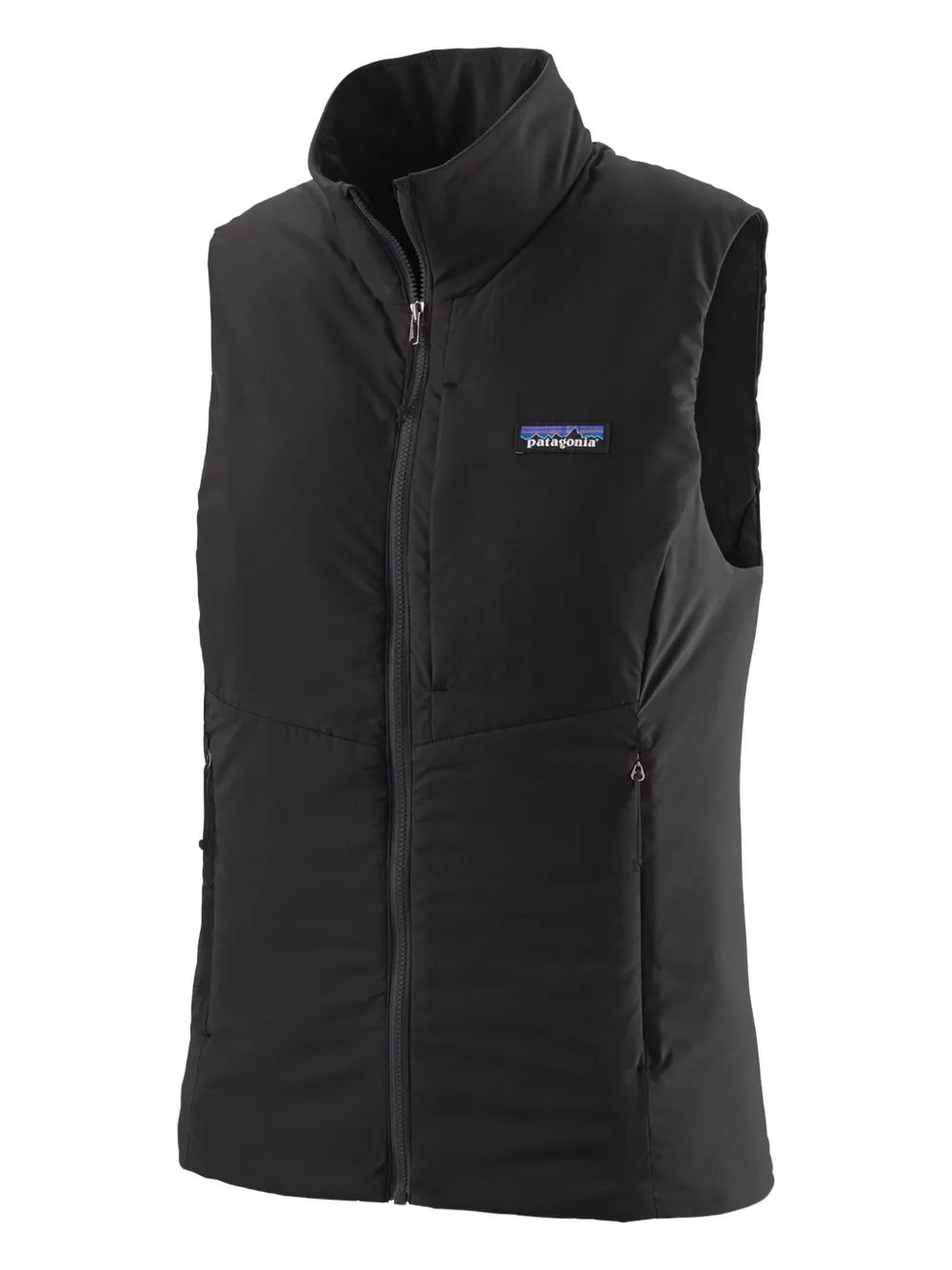 Patagonia quilted zip-front vest Zwart
