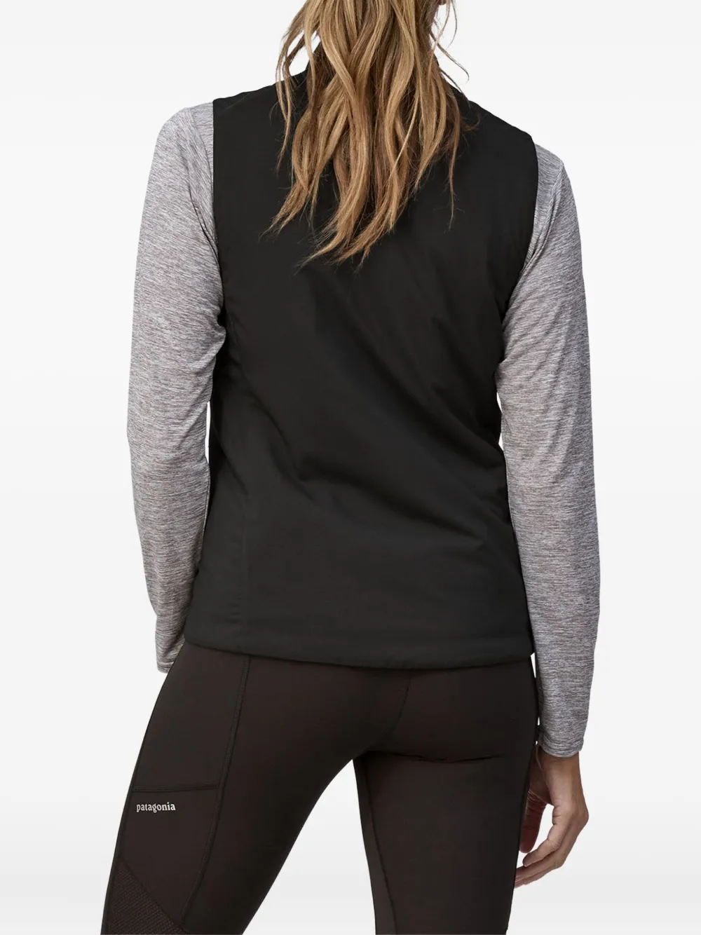 Patagonia quilted zip-front vest Zwart