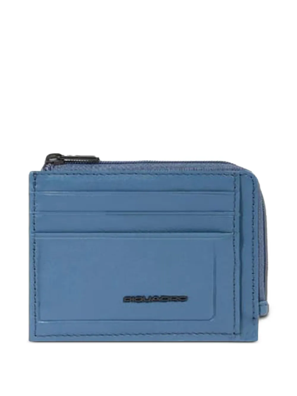 PIQUADRO Leren pasjeshouder met rits Blauw