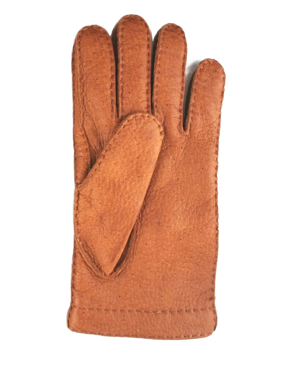 Restelli leather stitched gloves Bruin