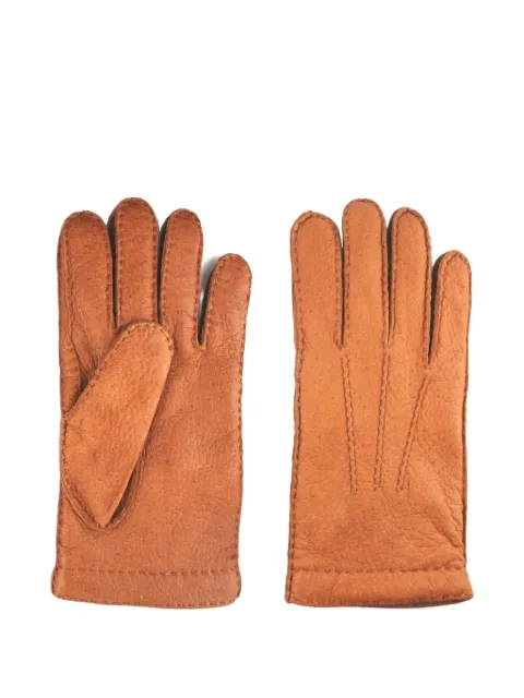 Restelli leather stitched gloves