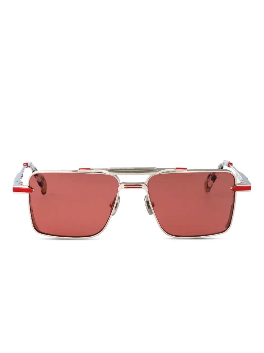 T Henri Eyewear GTB スクエア サングラス - シルバートーン T Henri Eyewear GTB スクエア サングラス - シルバートーン