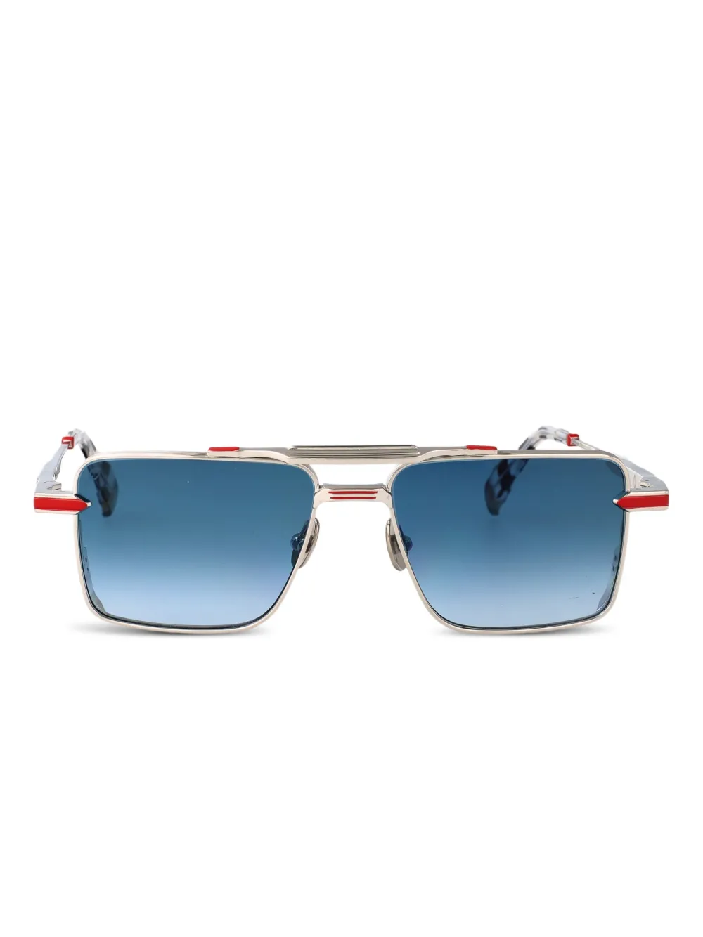 T Henri Eyewear GTB x Indice スクエアフレーム サングラス - シルバートーン T Henri Eyewear GTB x Indice スクエアフレーム サングラス - シルバートーン